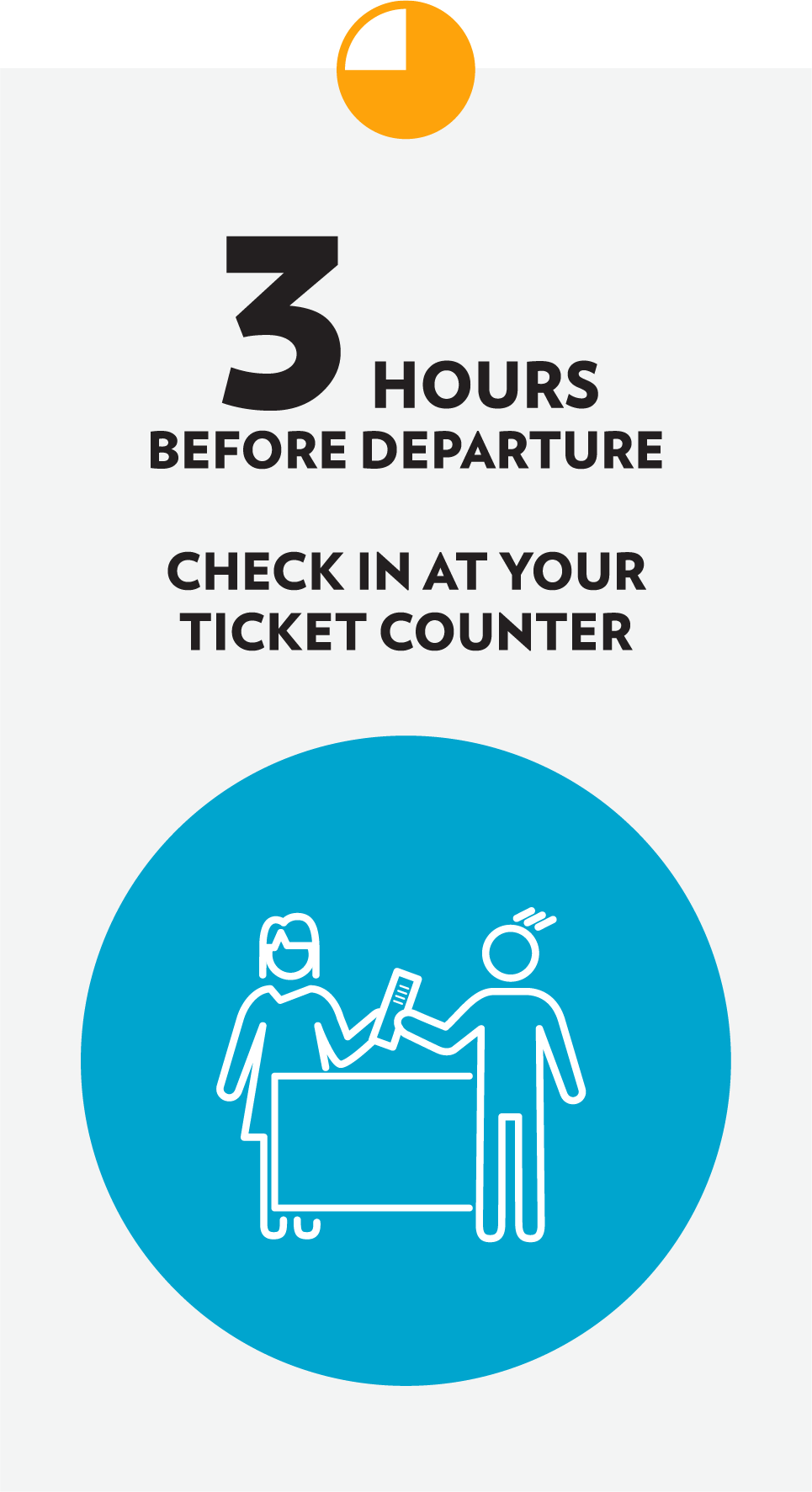 3 Hours Before Departure Graphic